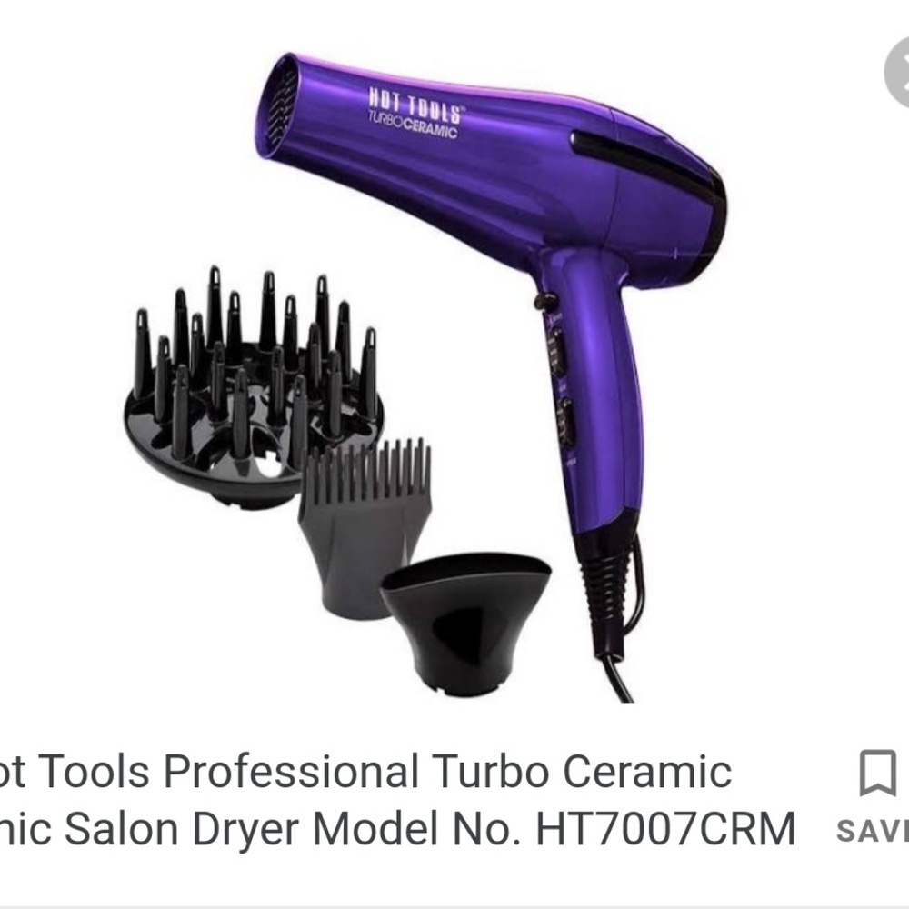 Hot tools turbo ceramic hair dryer